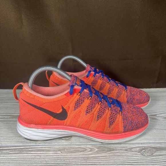 Nike Flyknit Lunar 2 Training Shoe Sneaker 'Mango' Running Shoe Womens 7 - Picture 1 of 8